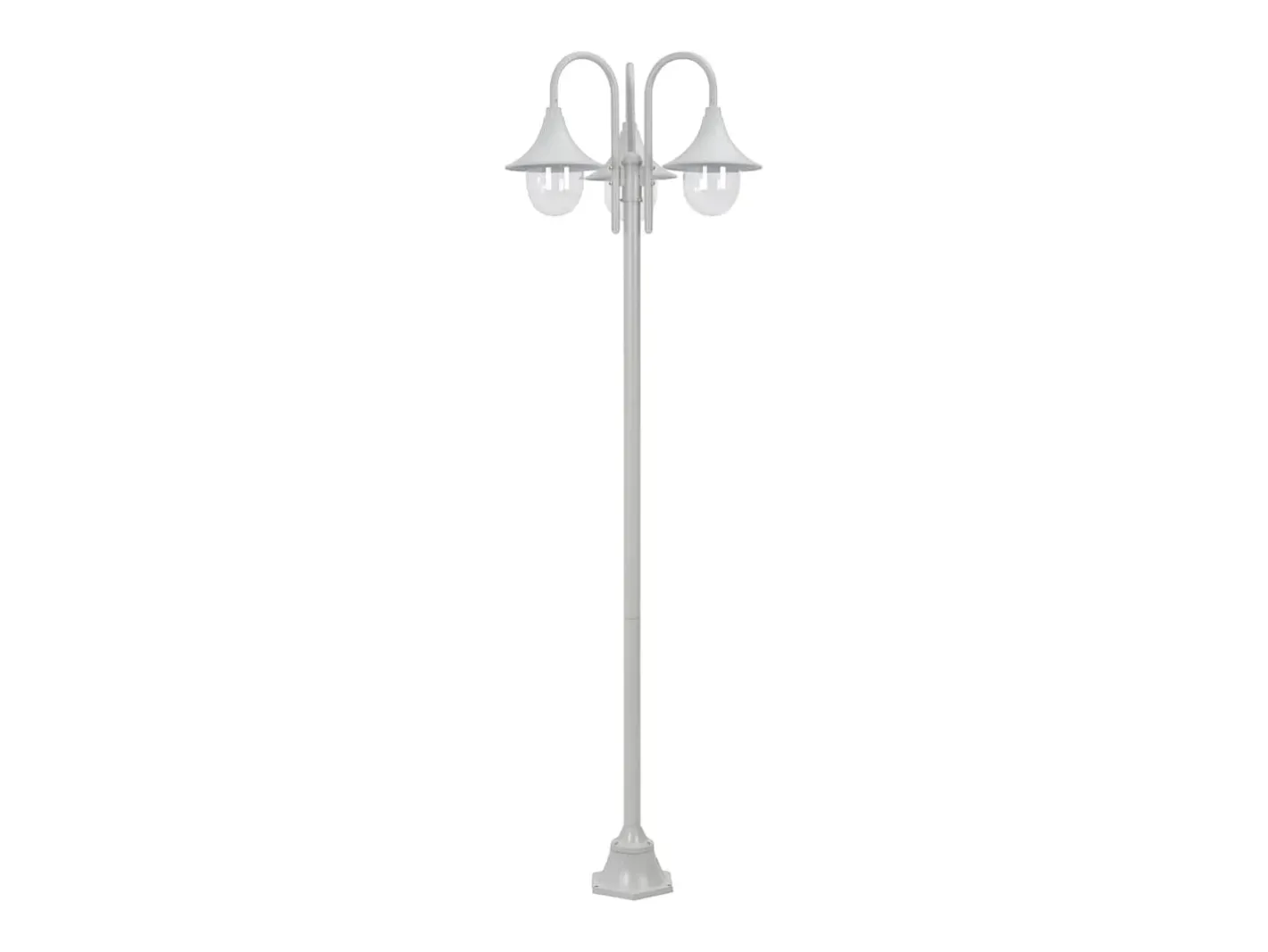 Helloshop26 Lámpara de pie de jardín E27 220 cm aluminio 3 faroles 02_0042540 Blanco Sale