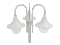 Helloshop26 Lámpara de pie de jardín E27 220 cm aluminio 3 faroles 02_0042540 Blanco Sale