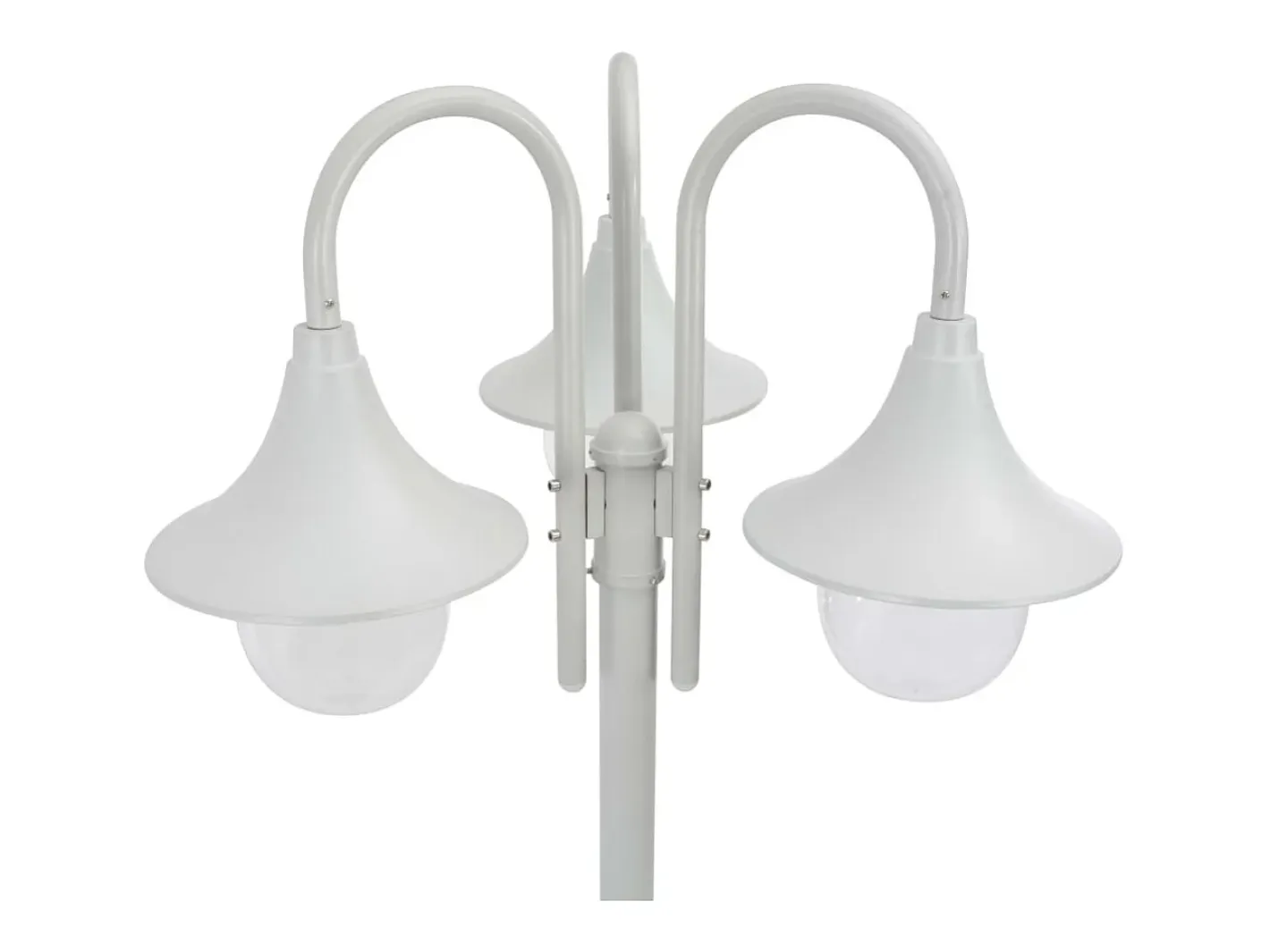 Helloshop26 Lámpara de pie de jardín E27 220 cm aluminio 3 faroles 02_0042540 Blanco Sale