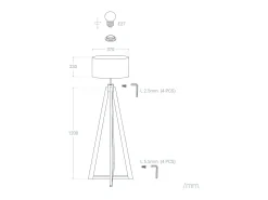 Ledkia Lámpara De Pie-Lámpara de Pie de Madera Korsade Blanco