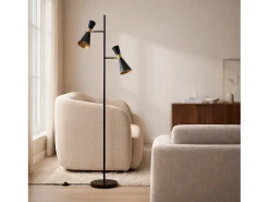 Online Ledkia Lámpara de Pie de Metal 2 Focos Jigger Negro / Dorado Multicolor