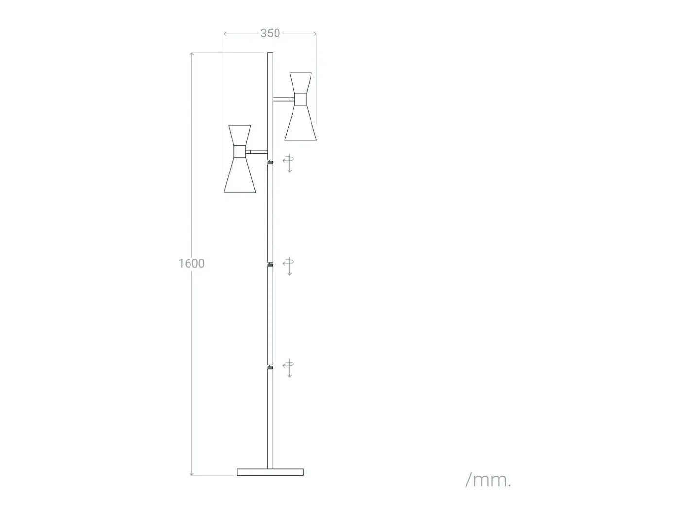 Online Ledkia Lámpara de Pie de Metal 2 Focos Jigger Negro / Dorado Multicolor