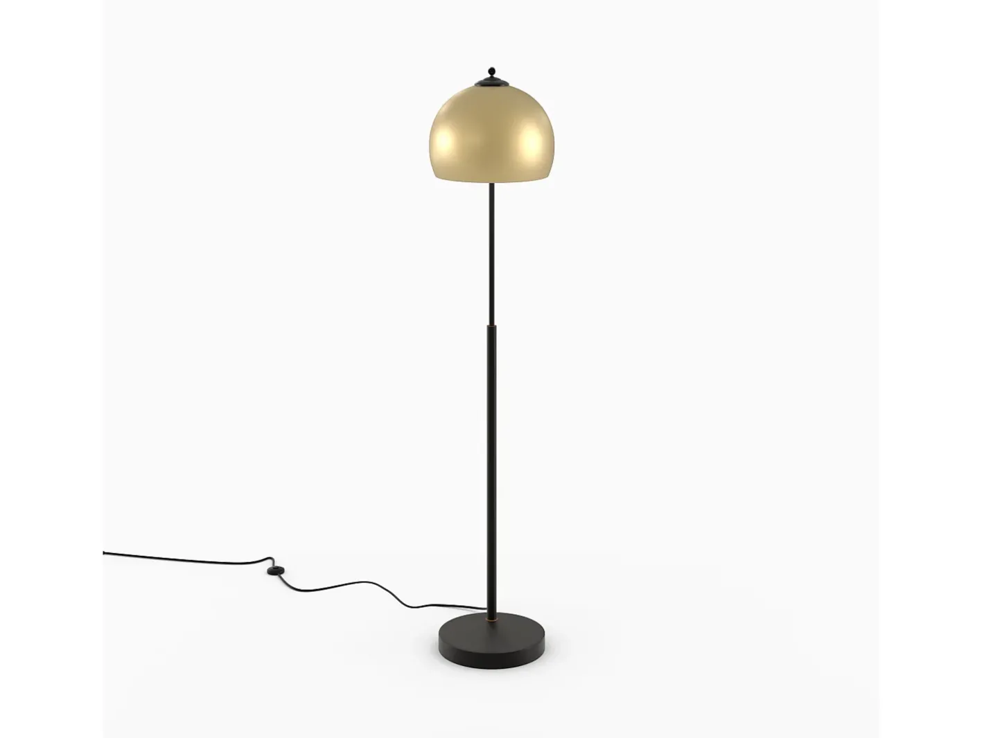 Rendez-Vous Déco Lámpara De Pie-Lámpara de pie de metal de color latón - Dinard Negro / Dorado