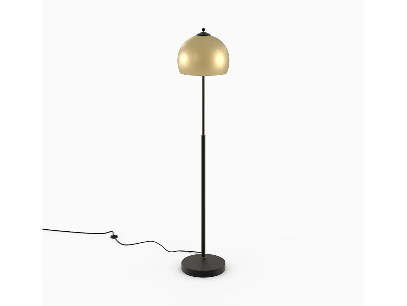 Rendez-Vous Déco Lámpara De Pie-Lámpara de pie de metal de color latón - Dinard Negro / Dorado