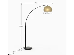 Rendez-Vous Déco Lámpara De Pie-Lámpara de pie de metal de color latón - Dinard Negro / Dorado