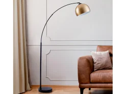 Rendez-Vous Déco Lámpara De Pie-Lámpara de pie de metal de color latón - Dinard Negro / Dorado