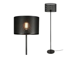 Helloshop26 Lámpara de pie de metal casquillo E27 153 cm 03_0002446 Negro