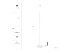 Ledkia Lámpara de Pie de Metal Wifi con Regulador Silinda Blanco Multicolor Outlet