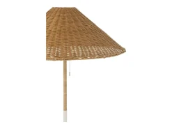 Clearance J-Line Lámpara de pie de metal y ratán blanco y natural 61x61x154 cm Beige