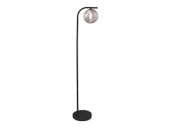 OZAIA Lámpara de pie de metal y cristal ahumado - D.28 x Alt.150 cm - Negro SOFIA Negro / Gris