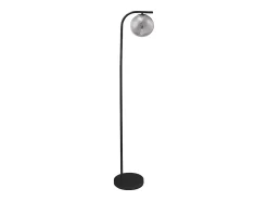 OZAIA Lámpara de pie de metal y cristal ahumado - D.28 x Alt.150 cm - Negro SOFIA Negro / Gris