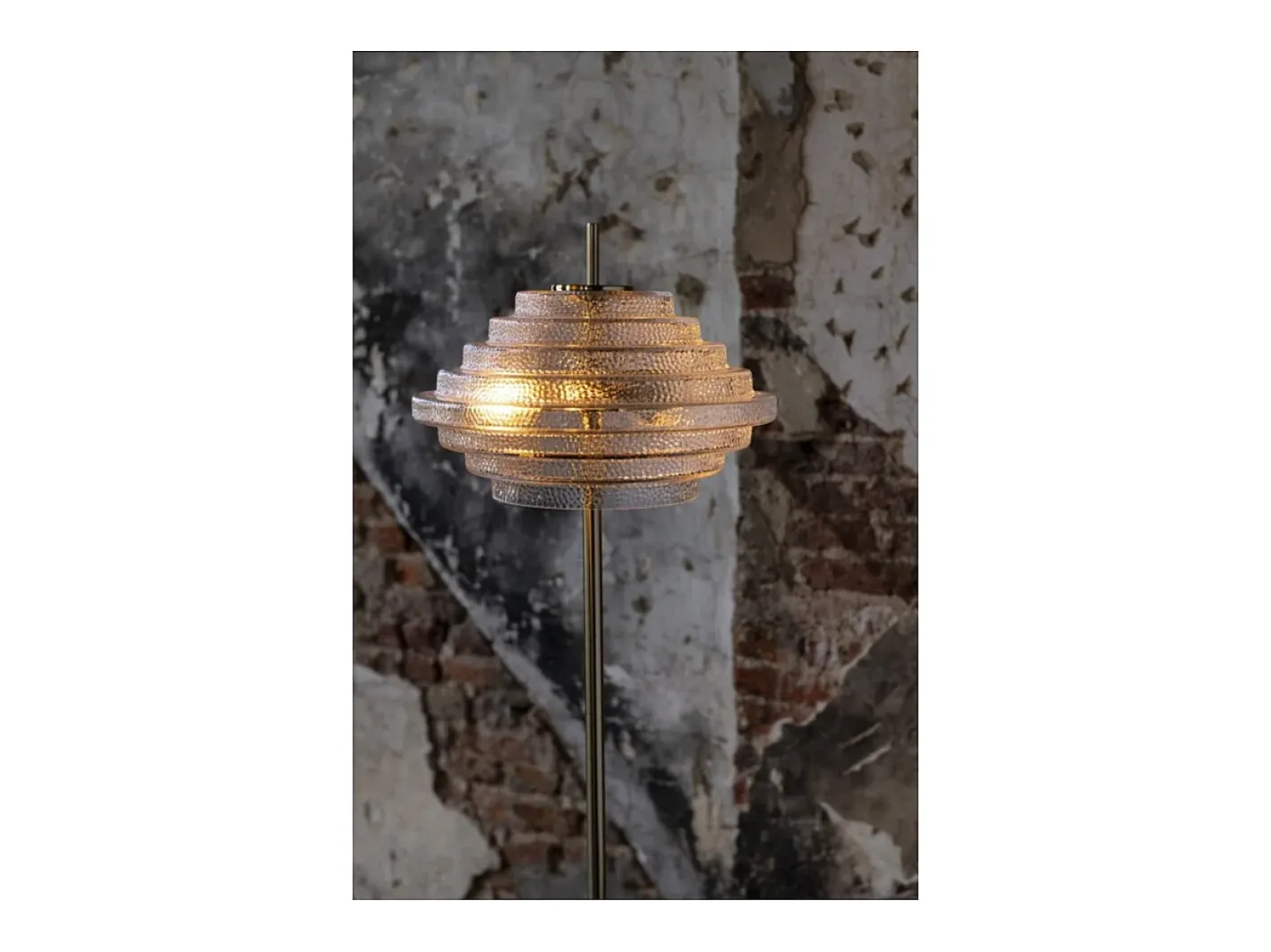 J-Line Lámpara De Pie-Lámpara de pie de vidrio y metal 36x36x154 cm Dorado