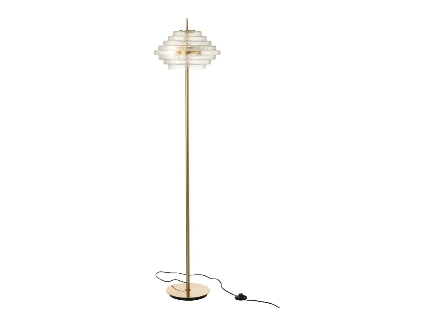 J-Line Lámpara De Pie-Lámpara de pie de vidrio y metal 36x36x154 cm Dorado