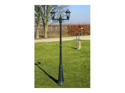 Helloshop26 Lámpara de pie doble para exterior verde 215 cm luminaria decorativa 2402082 Negro