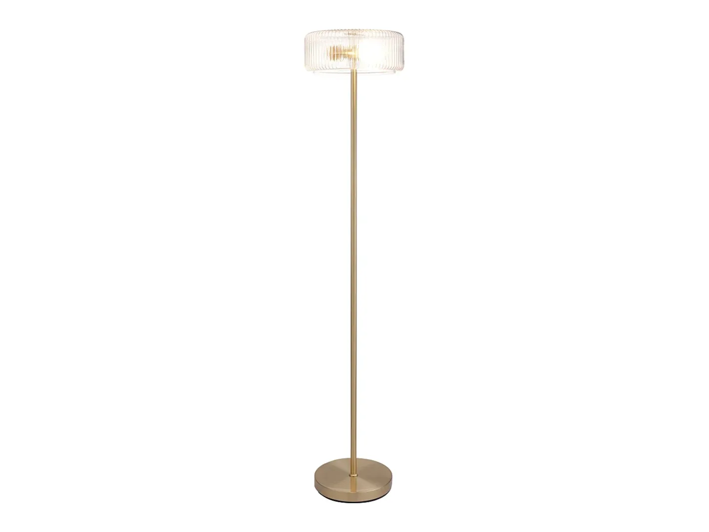 OZAIA Lámpara de pie dorada y transparente D.30 x Alt.145 cm- LACAYA Transparente / Dorado Discount