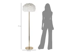 Discount Lámpara de pie Feathers Slim blanca Ø43x170 cm Blanco