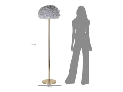 Lámpara De Pie-Lámpara de pie Feathers Slim Ø43x170 cm Gris