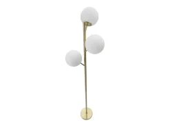 Lámpara de Pie Glamy 3 Luces Metal Dorado Ø 36x190 cm Blanco Discount