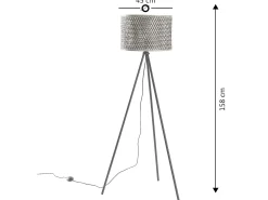 Clearance VS Venta-stock Lámpara de pie Hanae de bambú, altura 158 cm Beige