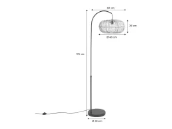 Sale Sweeek Lámpara de pie interior de ratán natural h 170cm natural Marru00f3n