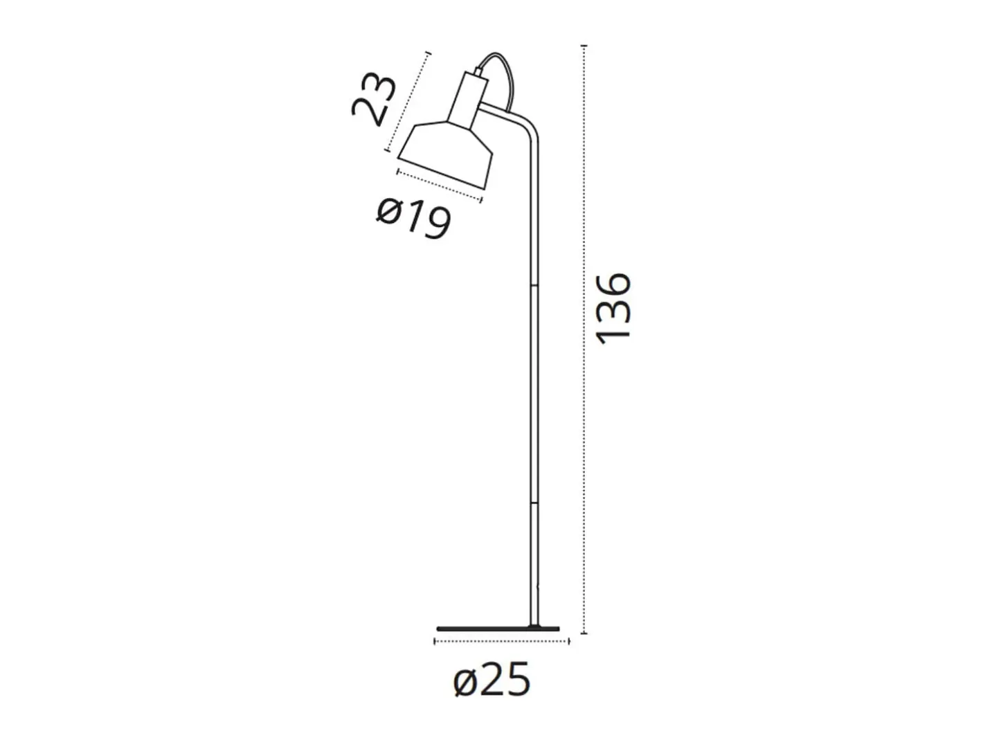 Lámpara De Pie-Lámpara de pie Leana Lumit 60W metal Ø19x136 cm Negro