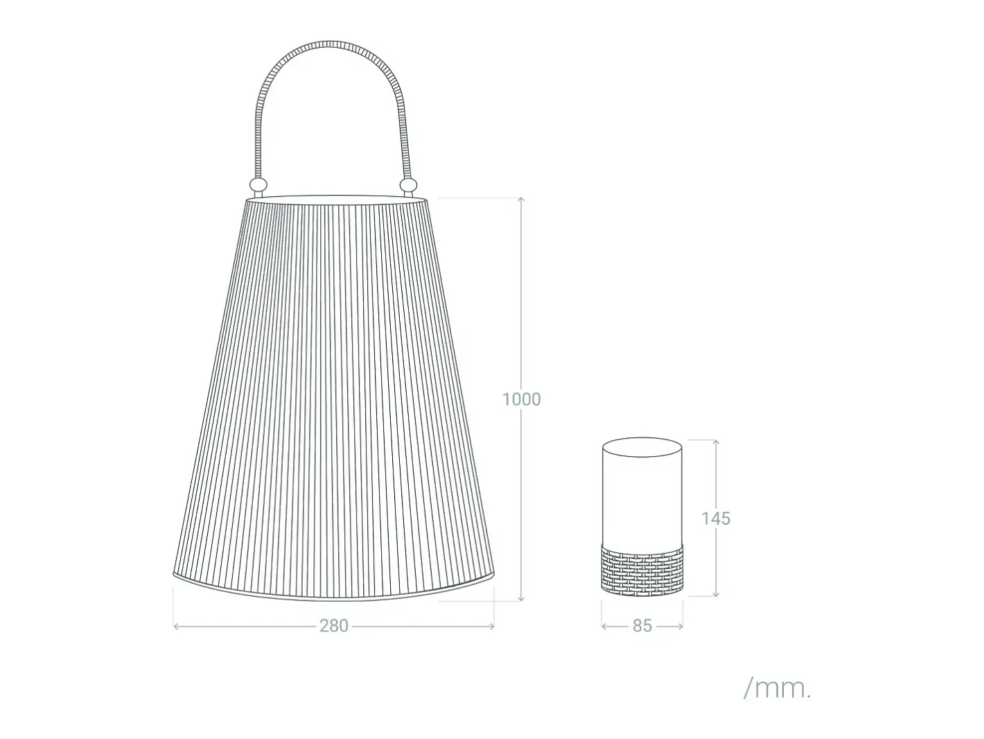 Ledkia Lámpara de Pie LED Batería Exterior Nora 1000 mm Beige Hot