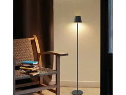 NETTLIFE Lámpara De Pie-Lámpara de pie LED moderna negra regulable 125 cm 3 temperaturas de color USB Sala de estar Negro