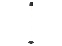 NETTLIFE Lámpara De Pie-Lámpara de pie LED moderna negra regulable 125 cm 3 temperaturas de color USB Sala de estar Negro