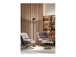 Lámpara De Pie-Lámpara de pie LED QUADRA negra de metal H.180 cm Perenz Negro