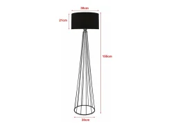 Helloshop26 Lámpara de pie luminaria altura 155 cm casquillo E27 antracita/ 03_0007288 Negro New