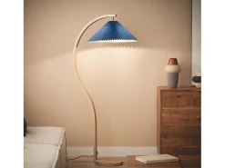 Ledkia Lámpara de Pie Madera Luanda Azul Oscuro Transparente Online