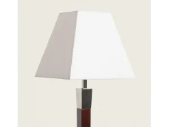 Ledkia Lámpara De Pie-Lámpara de Pie Madera y Metal Lizza Piramis Blanco