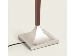 Ledkia Lámpara De Pie-Lámpara de Pie Madera y Metal Lizza Piramis Blanco