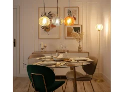 Ledkia Lámpara De Pie-Lámpara de Pie Metal y Cristal Klimt Ámbar Multicolor