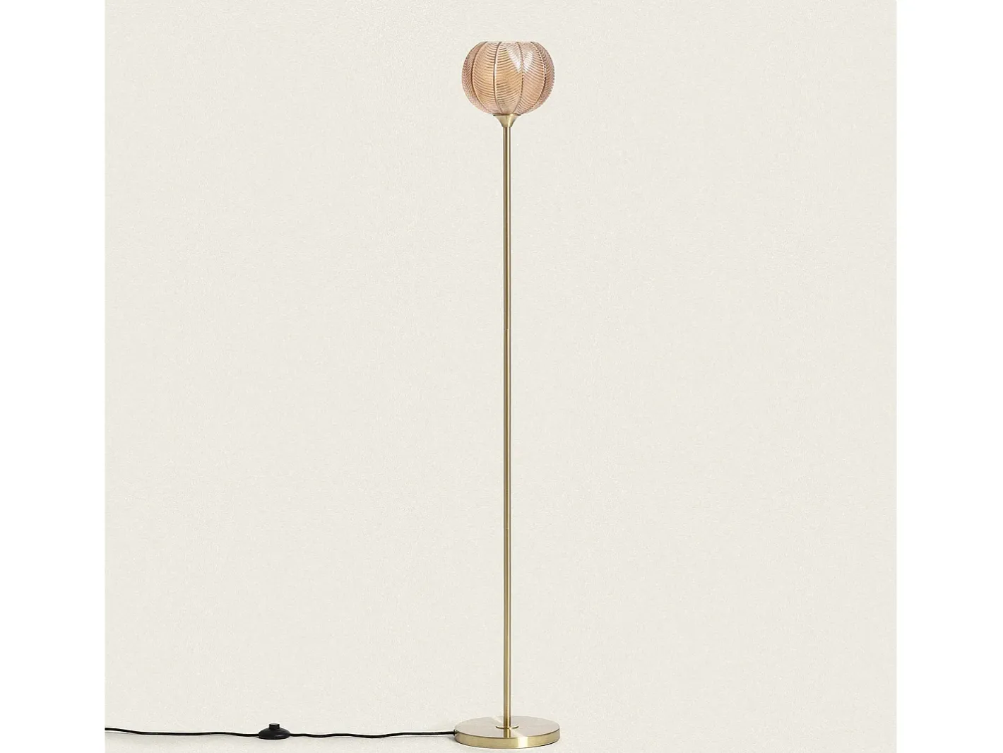Ledkia Lámpara De Pie-Lámpara de Pie Metal y Cristal Klimt Ámbar Multicolor