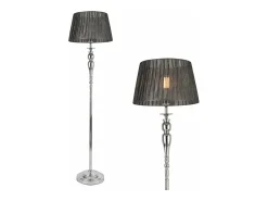 Helloshop26 Lámpara de pie metal y tela cromo y 03_0002456 Gris New