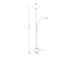 Hot Lámpara de pie Milano Bel Air 40W con luz de lectura Ø28x170 cm Blanco