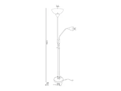 Lámpara De Pie-Lámpara de pie Milano Bel Air 40W con brazo orientable plata 178 cm Plateado