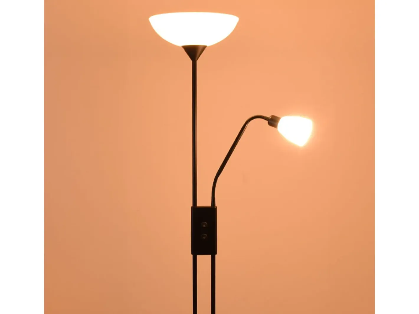 Lámpara de pie Milano Bel Air 40W con luz de lectura Ø28x170 cm Negro Best