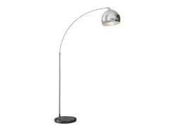 Homcom Lámpara de pie Modde 40W poste ajustable negro/plata 170-180x110-115x30 cm Plateado
