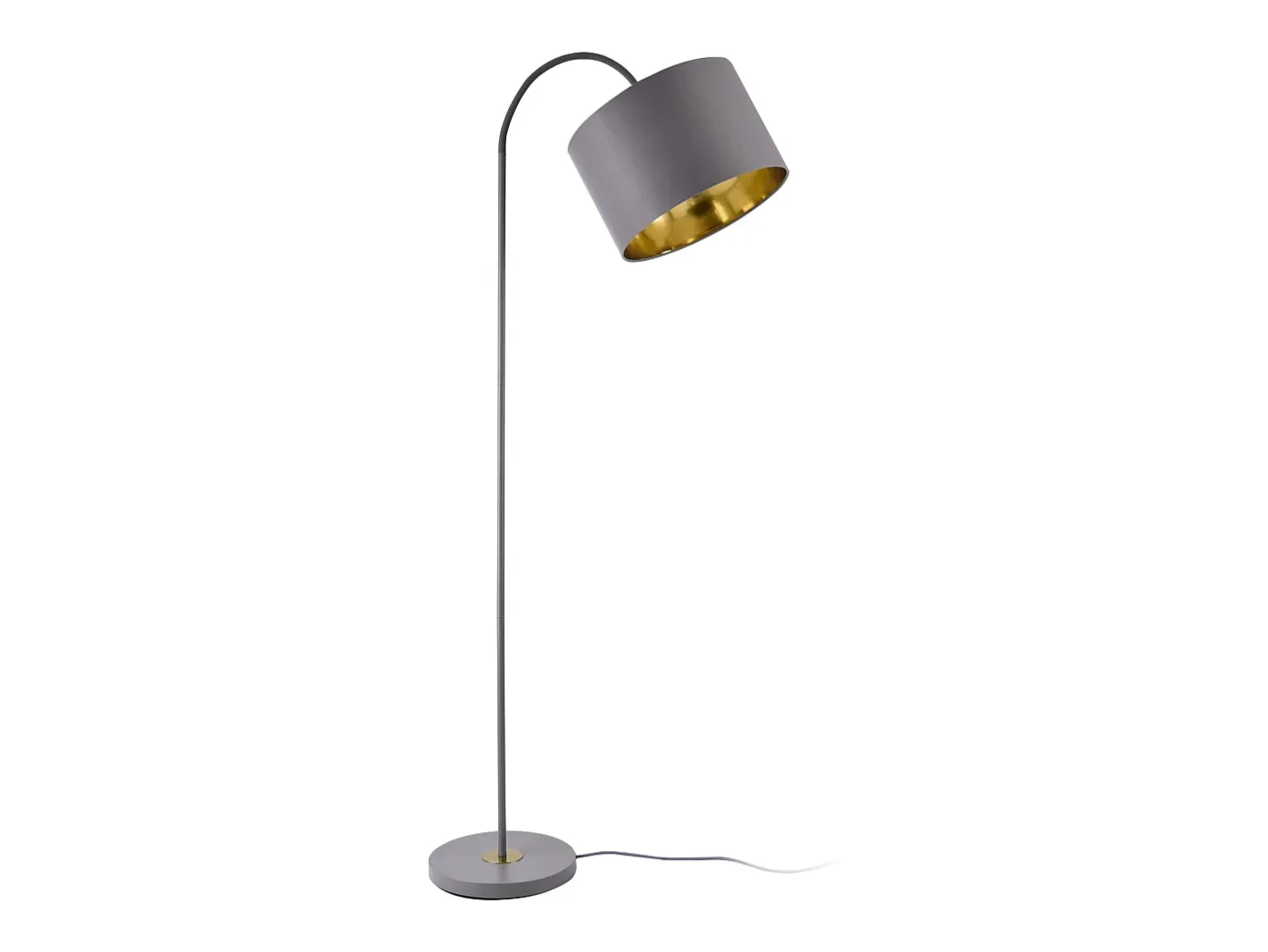 Helloshop26 Lámpara De Pie-Lámpara de pie moderna y elegante diseño E27 metal y tela 173 cm 03_0005252 Gris
