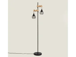Ledkia Lámpara De Pie-Lámpara de Pie Monah WiFi con Regulador Negro Multicolor