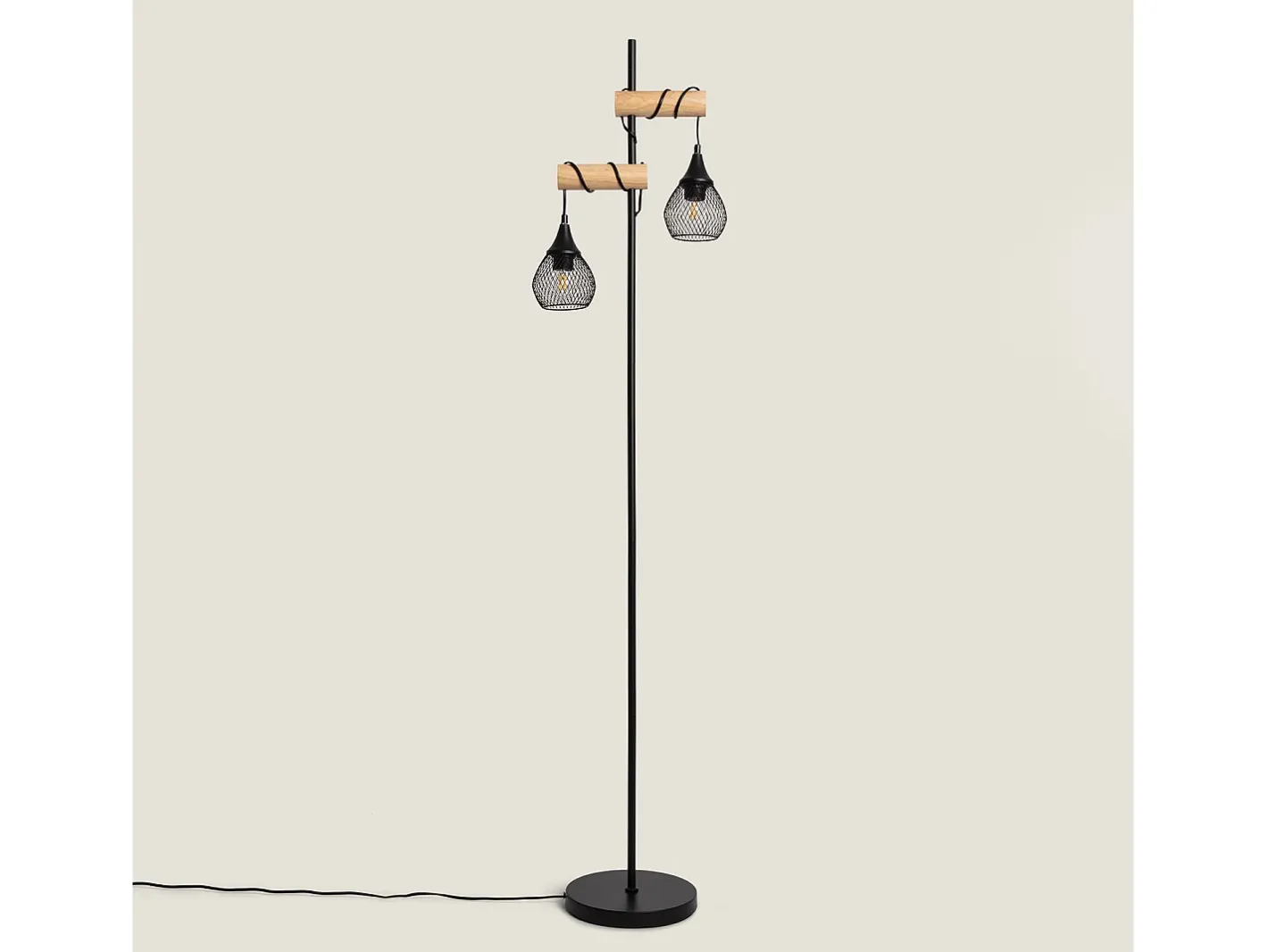 Ledkia Lámpara De Pie-Lámpara de Pie Monah WiFi con Regulador Negro Multicolor