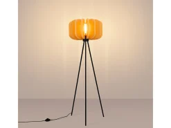 Hot Sollux Lighting Lámpara de pie Mula moderno de fieltro/acero - 1 fuentes luminosas - L.45 x A.134 cm - /negro Amarillo