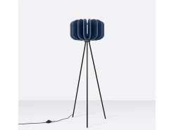 Sollux Lighting Lámpara De Pie-Lámpara de pie Mula moderno de fieltro/acero - 1 fuentes luminosas - L.45 x A.134 cm - marino/negro Azul