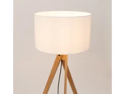 Sollux Lighting Lámpara de pie Natt moderno de tela/PVC/madera - 1 fuentes luminosas - L.77 x A.140 cm - madera blanca/natural Blanco Clearance