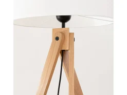 Sollux Lighting Lámpara de pie Natt moderno de tela/PVC/madera - 1 fuentes luminosas - L.77 x A.140 cm - madera blanca/natural Blanco Clearance