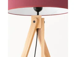 Sollux Lighting Lámpara de pie Natt moderno de tela/PVC/madera - 1 fuentes luminosas - L.77 x A.140 cm - burdeos/madera natural Rojo Online
