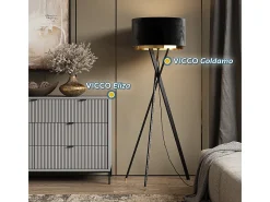Vicco Lámpara De Pie-Lámpara de pie 50x50x154 goldamo Negro