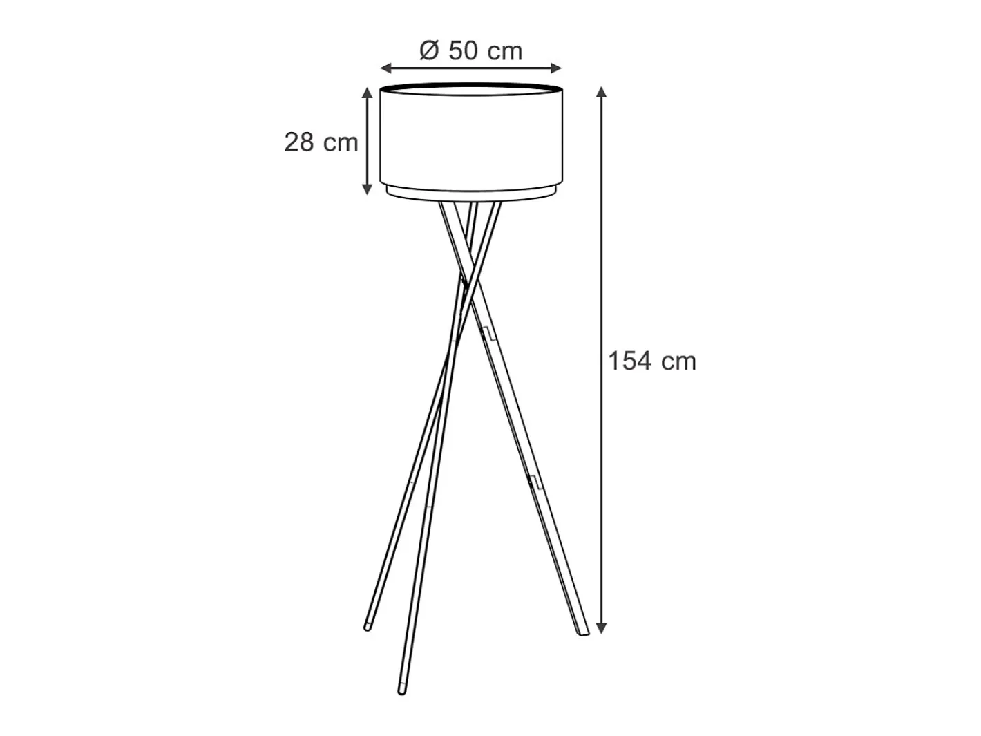 Vicco Lámpara De Pie-Lámpara de pie 50x50x154 goldamo Negro